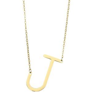 Letter J Pendant necklace in Stainless Steel